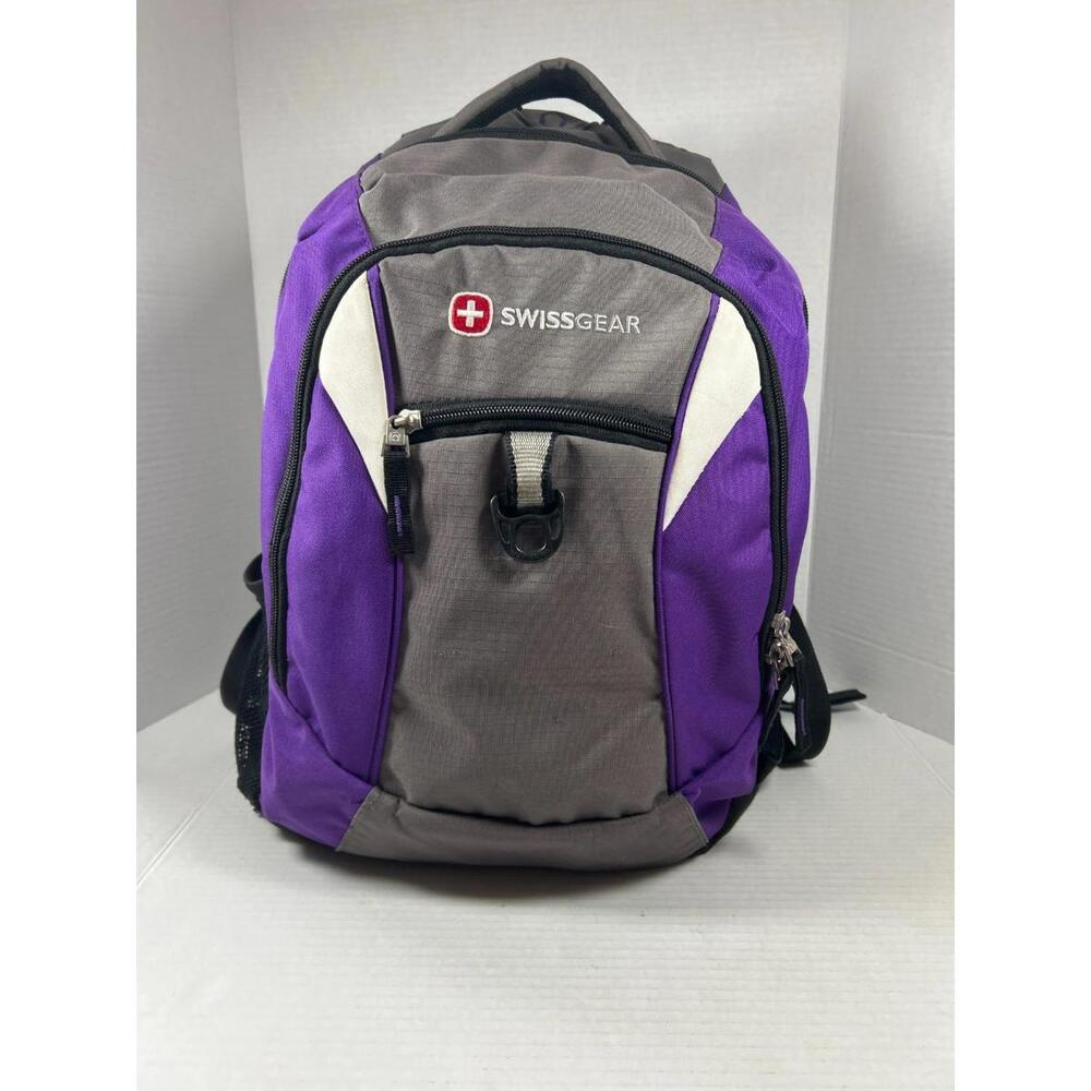SWISSGEAR Purple & Gray Backpack Travel Hiking  Laptop Sleeve, Multiple Pockets